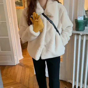 <span class=keywords><strong>Abrigo</strong></span> Mongol de lana de cordero de piel sintética para <span class=keywords><strong>mujer</strong></span>, traje de algodón grueso de felpa cálida, <span class=keywords><strong>abrigo</strong></span> de piel Mongol de longitud media para <span class=keywords><strong>mujer</strong></span> - Product Image 5