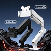 Support de téléphone articulé en alliage d'aluminium avec bras à ressort à gaz rotatif à 360 degrés pour écran ou téléphone, support de bureau pour téléphone