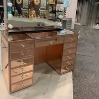 Holly Wood Dressing Table with 13 Drawers Mirror