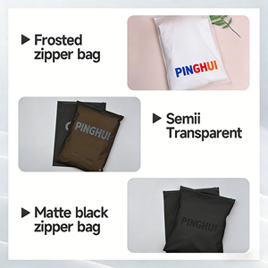 Custom Frosted Zipper <b>Bags</b> Resealable PE Plastic Clothing <b>Packaging</b> <b>Bags</b> for Garment T-shirt Socks - Product Image 4