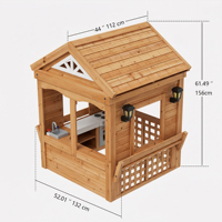 Cabane Moderne en Bois pour Enfants, Grande et Robuste, avec Banc et Lumières, pour Jeu en Extérieur, Parc, Maternelle et Crèche