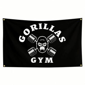 Tapiz Decorativo Gorillas GYM de 3x5 pies para Habitación, Dormitorio Universitario, Sala de Estar - Product Image 1