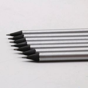 Lápices para Estudiantes Personalizados de Madera Negra con Detalles Metálicos Plateados, Grafito HB 2B de Alta Calidad con Borrador - Product Image 3