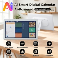 Jam Dinding Digital AI Pintar 21,5 inci Layar Sentuh, Dashboard Keluarga, WiFi, Asisten Suara AI, Plastik, Mendukung MP4, Dapat Dipasang di Dinding