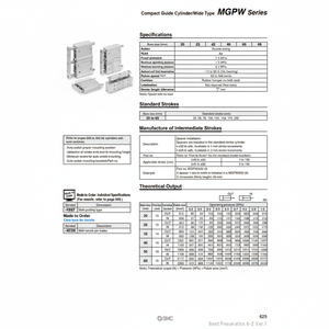 Cylindre de guidage compact SMC Pneumatics MGPWL50-40 pièce pneumatique de haute qualité - Product Image 1