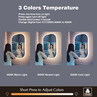 Miroir ovale en gros avec éclairage LED intelligent pour salle de bain