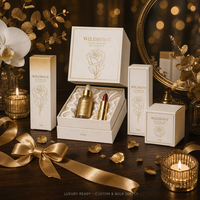 Boîte cadeau cosmétique de luxe en papier d'art personnalisé avec gaufrage à chaud, couvercle et base, faible MOQ, emballage de beauté haut de gamme pour marques