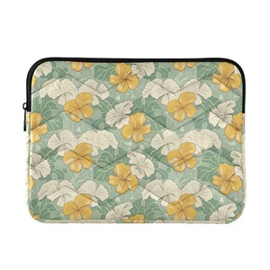 Funda Protectora para Portátil de 14-15 Pulgadas, Diseño Floral Hawaiano, Interior Acolchado, Exterior Tipo Bolso para Computadora - Product Image 1