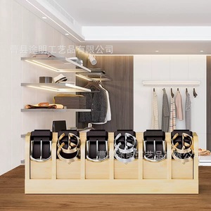 Wooden Belt Storage <b>Box</b> With Partitions Rectangle Standing Type Natural Wood Color For <b>Wardrobe</b> Accessories Organizer - Product Image 1