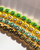 Bracelet de tennis rectangulaire en émail coloré rose, jaune, bleu, vert, avec zircone cubique 5A, bijoux de luxe scintillants pour femmes, pour les soirées