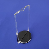 Support de signalisation en forme de T en acrylique transparent rotatif avec base ronde, support de menu tournant, support de table pour affichage d'images