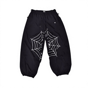 Pantalones de Nieve de Último Diseño Unisex con Estampado de Telaraña en Blanco y Negro, Talla Grande, Cierre de Cremallera, Ajuste Holgado, para Bebés y Niños Pequeños, Ropa Casual - Product Image 1