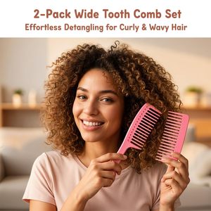 Peine de Plástico <span class=keywords><strong>para</strong></span> Cabello con Logotipo Personalizado, Multicolor, de Dientes Anchos y Planos, <span class=keywords><strong>para</strong></span> Peinar y Cortar el Cabello en Casa o Salón de Belleza - Product Image 2