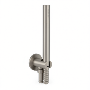 Kit de ducha minimalista redondo en níquel cepillado mate - Product Image 2