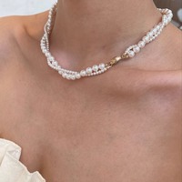2024 Nieuwe Idee Luxe Speciale Zilveren Legering En Glazen Parels Ketting Bling Bling Parels Geschenken Voor Meisjes Valentijn Sieraden