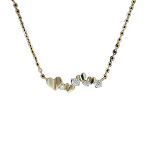 Collier élégant en argent sterling 925 plaqué or jaune 14 carats avec petit pendentif en forme de cœur minimaliste certifié GRA pour femmes - Product Image 1
