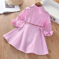 Robe d'été rayée pour filles, vêtements pour enfants, col rabattu, mode printemps-été 2022, vêtements pour bébés filles, vêtements pour tout-petits