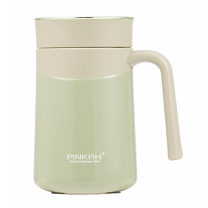 PINKAH-<span class=keywords><strong>taza</strong></span> de té de acero inoxidable 304 de doble pared, aislamiento al vacío, a prueba de fugas, reutilizable, con mango, 380ml, 12oz - Product Image 6