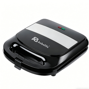 Anbolife Mini <span class=keywords><strong>Gaufrier</strong></span> Électrique 4 Tranches Antiadhésif avec Thermostat Réglable et Bac à Graisse Amovible - Product Image 1