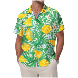 เสื้อเชิ้ตแขนกุดลายฮาวายสำหรับผู้ชาย สไตล์ลำลอง เหมาะสำหรับวันหยุดพักผ่อนฤดูร้อน ผ้าทวิลล์ ป้องกันรังสียูวี แห้งเร็ว 100% - Product Image 3