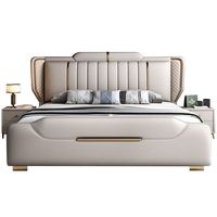Einfaches Design Günstiger Bettrahmen Modernes Neuestes Lederbett-Set Schlafzimmermöbel Beliebtes Holzbett 1,8m Kingsize-Bett mit Stauraum für Zuhause
