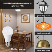 Bombilla LED con Sensor de movimiento, luz DE SEGURIDAD DE 800LM, 8W, E26, E27, B22