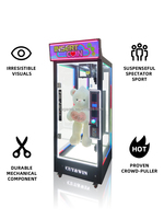 Vente en gros d'usine Leon CUT& WIM Machine à griffes d'arcade, jeux de peluches à monnayeur, attrape-poupées, carte de crédit et monnayeur