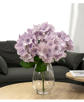 Ramo de 5 Hortensias de Seda Grandes, Múltiples Colores, Flores Artificiales en Florero, Listas para Decoración del Hogar, Bodas, Navidad, Resistentes al Agua