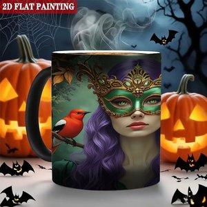 Heat Sensitive Color Changing Mug Frosted Black 11oz <b>Ceramic</b> <b>Cup</b> With 2D Flat Painting Design - Product Image 6