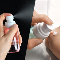 Bouteille de voyage rechargeable en PETG avec couvercle extérieur transparent, pompe pulvérisatrice, pompe à lotion, conteneur cosmétique personnalisé avec logo, vente en gros