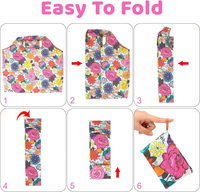 Sac de courses écologique réutilisable et pliable, motif floral, grande capacité, poignée large, lavable, logo personnalisé, vente en gros OEM pour femmes