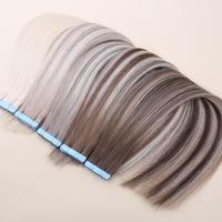 Extensions à bandes adhésives en cheveux humains, double épaisseur, vierges russes, avec trame invisible, pour la vente en gros, fournisseurs d'extensions de cheveux naturels