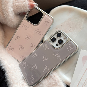 Custodia per telefono con fiocco <span class=keywords><strong>rosa</strong></span> di lusso per <span class=keywords><strong>iPhone</strong></span> 16 15 14 <span class=keywords><strong>13</strong></span> <span class=keywords><strong>Pro</strong></span> <span class=keywords><strong>Max</strong></span> 16 Plus PC placcato <span class=keywords><strong>Cover</strong></span> per telefono antiurto - Product Image 1