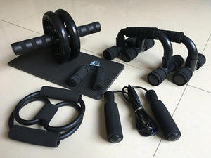 Cuerda de saltar multifuncional 5 en 1 para Fitness, pinza de mano, <span class=keywords><strong>barra</strong></span> de realce, almohadilla de rodilla, rodillo de rueda Ab - Product Image 4