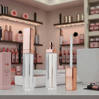 5ml Or Rose ABS Liquide Rouge À Lèvres Tube Emballage Cosmétique Carré Vide Lipgloss Conteneur avec Sérigraphie Bouchon À Vis