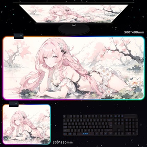 Flashstrike <span class=keywords><strong>2026</strong></span> 新款 RGB 游戏鼠标垫 800x300mm 3mm 厚天然橡胶防水防滑 14 种灯光模式可定制徽标 - Product Image 2