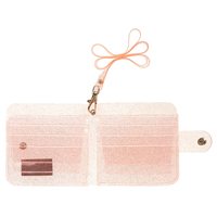Tas Kartu PVC berkilau wanita tali leher lipat kartu ID casing uang koin foto pemegang stiker dompet bening dompet transparan