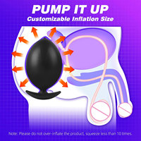 Vibrateur miniature noir AITT, plug anal magnétique gonflable, boule en acier, entraîneur anal, 100% étanche, gode en silicone pour hommes