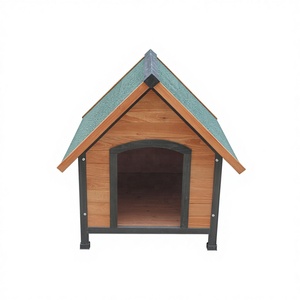 Casa de Madera para Perros Grandes con Techo Abatible y Revestimiento Impermeable, Refugio Duradero para Mascotas con Patas Ajustables - Product Image 6