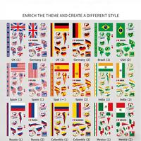 C&J Yanye 2026 Coupe du Monde de Football Accessoires pour Fans Marchandises Souvenirs Produits Drapeaux Nationaux Autocollants Tatouages pour le Visage