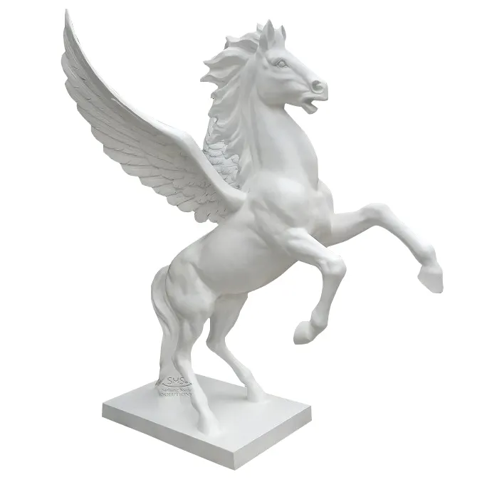 Beste Kwaliteit Levensgrote Pegasus Sculptuur Vliegende Paard Standbeeld Voor Outdoor Decoratie