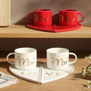 Juego de Vajilla Creativo Directo de Fábrica <span class=keywords><strong>para</strong></span> Bodas y <span class=keywords><strong>San</strong></span> Valentín, Elegante Juego de Tazas <span class=keywords><strong>para</strong></span> Desayuno, Café y Té de la Tarde - Product Image 1