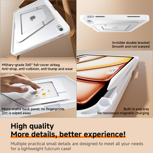 Ifacemall Vỏ khung kim loại vỏ Ốp lưng trong suốt điều chỉnh nhiều góc chống uốn cong chống bẩn che toàn bộ cho <span class=keywords><strong>Ipad</strong></span> 10.2 - Product Image 6