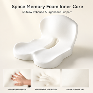<span class=keywords><strong>Coussin</strong></span> de siège orthopédique en mousse à mémoire de forme avec <span class=keywords><strong>coussin</strong></span> de coccyx breveté pour soulager la pression, pour chaise de bureau, voiture, camion, chaise de jeu - Product Image 4
