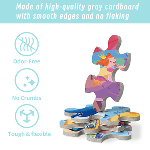 Puzzle en carton gris en forme <span class=keywords><strong>de</strong></span> dauphin <span class=keywords><strong>de</strong></span> 108 pièces, 310x428mm, jouet éducatif pour enfants, apprentissage précoce, Rompecabezas Infantil - Product Image 3