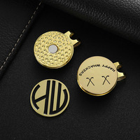 Vente en gros de marqueurs de balles de golf avec logo 2d personnalisé, insigne à épingle magnétique, marqueur de balles de golf en métal plaqué or et émail
