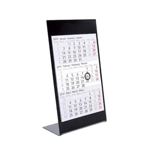 Desain Baru Grosir Kelas Atas Kustom Dapat Digunakan Kembali Logam Kalender Meja Tahunan