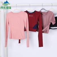Tops de Yoga Usados al por Mayor, Ropa Deportiva de Segunda Mano, Leggings Deportivos de Grado A con Efecto Push-Up para Mujer, Fitness y Gimnasio