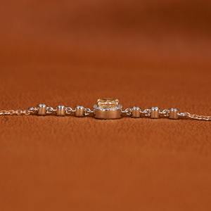 Pulsera clásica de tenis de oro macizo de 14 quilates con cojín y diamantes de corte redondo, regalo perfecto para Aniversario de compromiso - Product Image 4