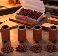 Bande abrasive en oxyde d'aluminium personnalisée en usine OBM/OEM, grain 80 # -180 #   Mandrin rond pour outils abrasifs de façonnage du sable